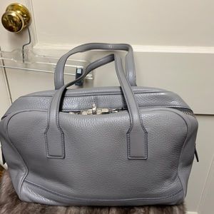 MaxMara Gray Leather Satchel Handbag